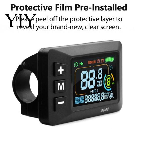 Easy Install Bike Computer Ebike Display Fit for Yozma IN 10, Electric Bicycle LCD Panel Screen with Waterproof 5-Pin Connector, Control Meter 22.2MM