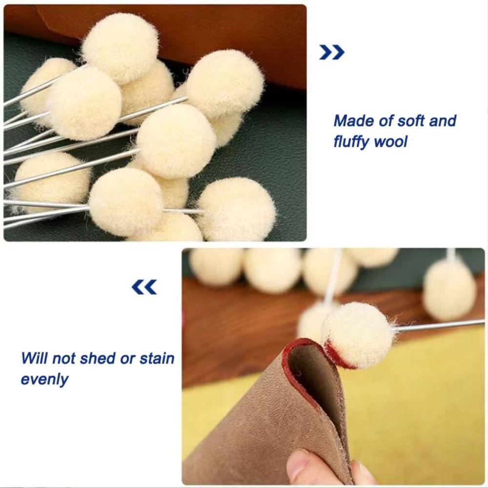 100Pcs DIY Craft Leather Wool Balls Painting Brush Leatherworking Tools  Bowling Shoe Brush