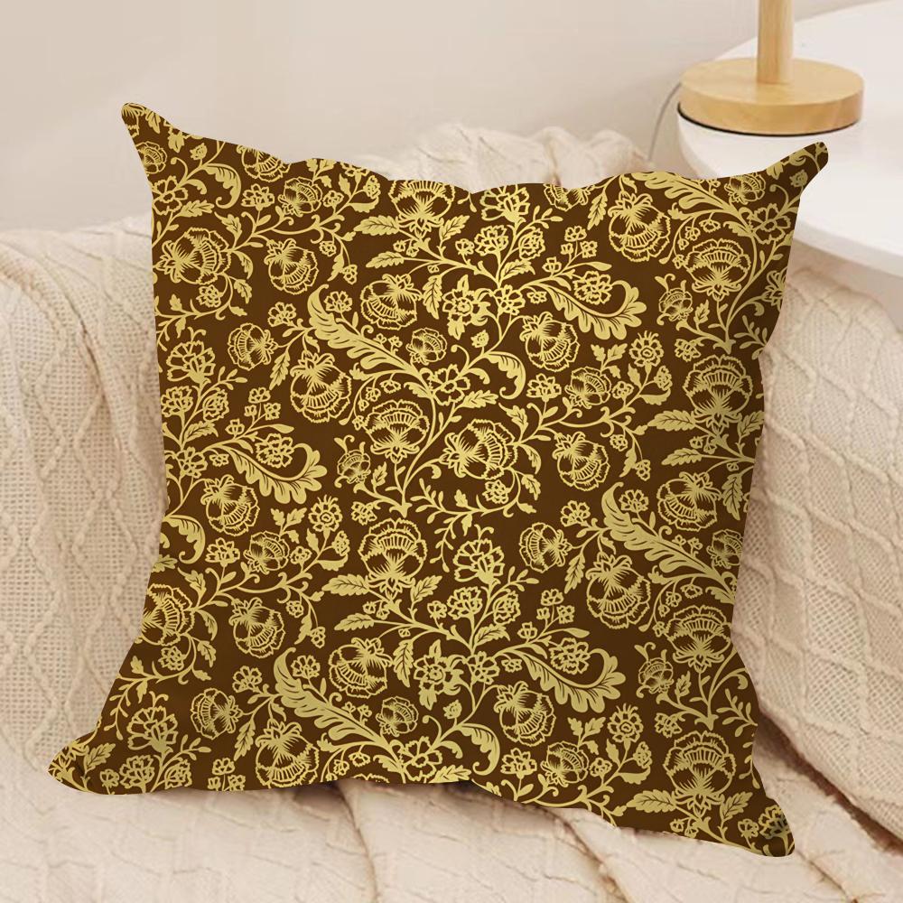 Gold European Style Retro Cushion Cover Silky Short Plush Invisible Zipper Dustproof Sofa Pillow Case for Home Decor