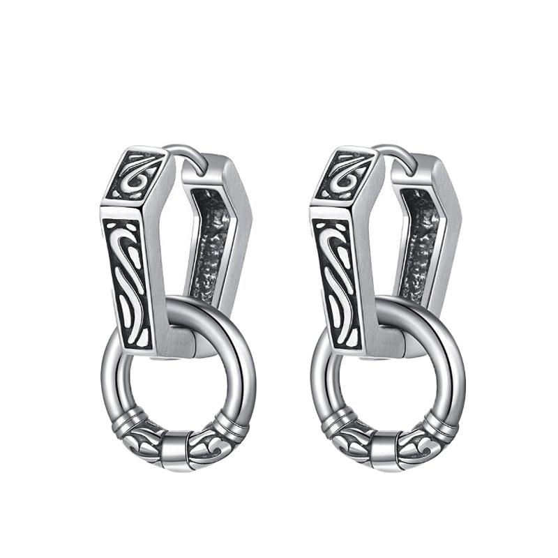Серьги-подвески в скандинавском стиле из нержавеющей стали, нордические украшения, регулируемые, панк, унисекс, подарок для мужчин и женщин