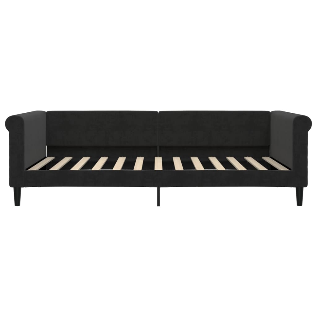 Extendable Daybed with Drawers Black 100x200 cm Velvet