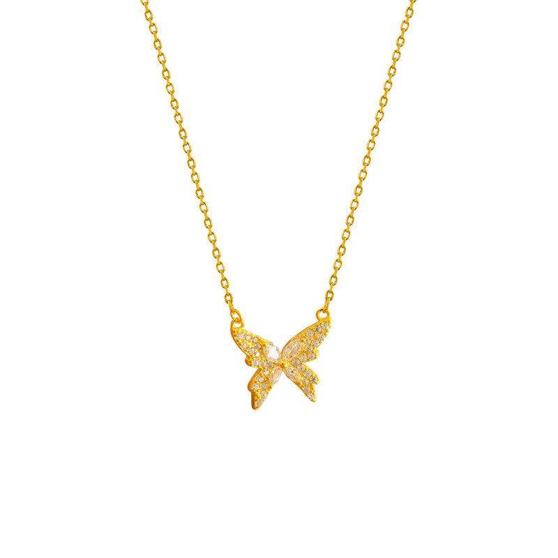 Ожерелье-бабочка, изысканный дизайн, женское ожерелье, темперамент, ключичная цепочка, новый стиль