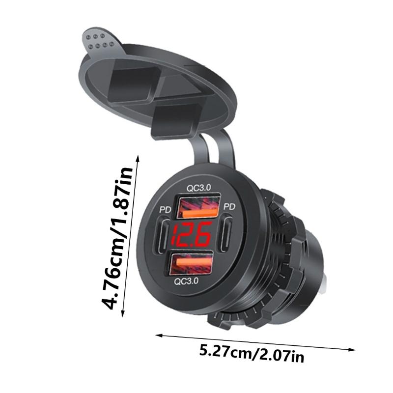 Розетка USB 12В-24В Автомобильная розетка USB для зарядки Двойная QC3.0+Двойная PD Type-C розетка USB-порт для лодок Морской грузовик