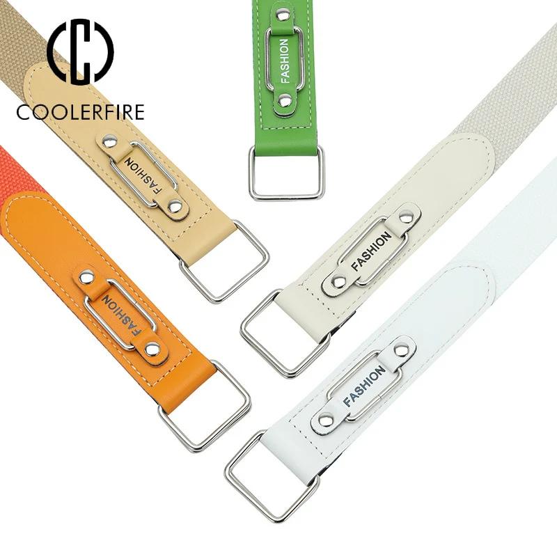 Женский тканевый ремень Женские ремни Нейлоновый холщовый ремень для просверленных повседневных дизайнерских ремней для женских брюк Ремень Джинсовый пояс BF82