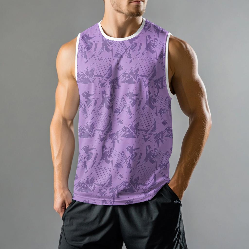 Мужская мода принтованный спортивный повседневный жилет без рукавов