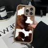 Креативный коричневый чехол для телефона с узором в виде коровьих пятен, подходит для iPhone 17 16 15 14 13 12 11 Pro/Max/Plus, противоударная задняя крышка