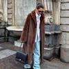 Осенне-зимняя утолщенная норковая шуба с удлиненным костюмным воротником, универсальная новая куртка из искусственного меха, высококачественное плюшевое пальто для женщин