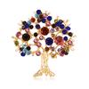 Fashion Multicolor Rhinestone Fruit Tree Brooches For Women Men Creative Charm Christmas Tree Party Office Casual Brooch Pins