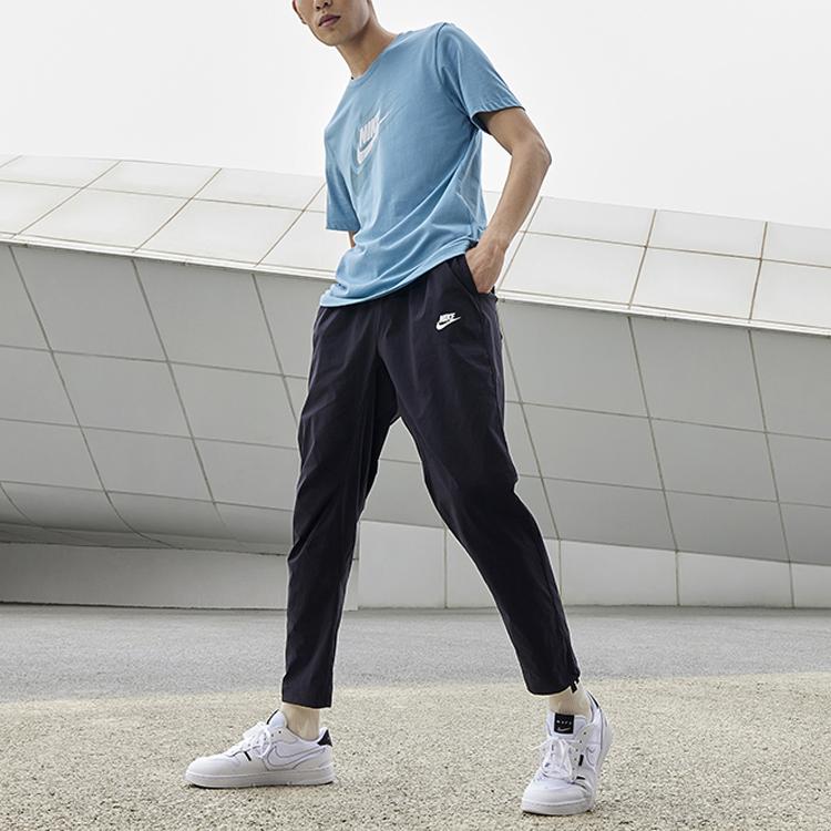 Nike Ss22 Футболка мужская повседневная однотонная с логотипом из нескольких букв, с коротким рукавом и круглым вырезом, цвет кобальтово-синий DR0998-424