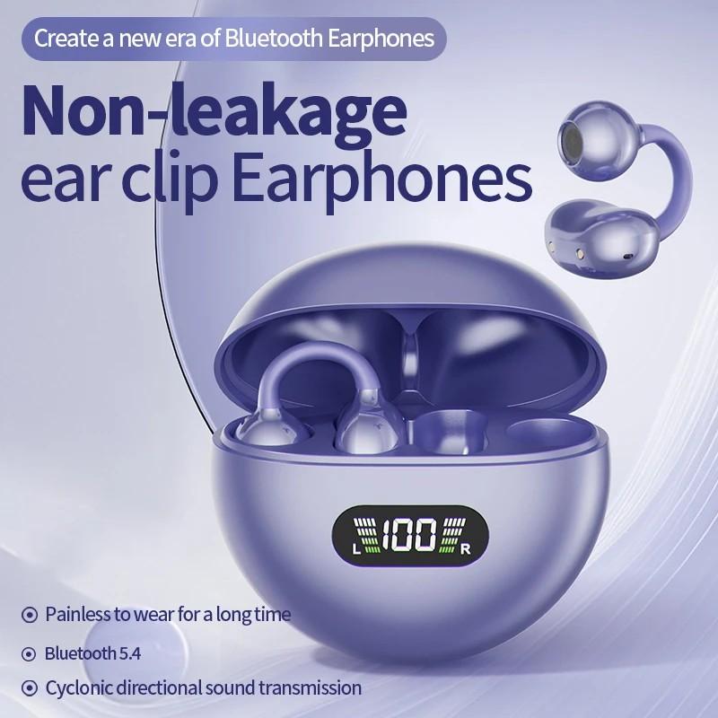 Беспроводные наушники-клипсы Painless Wear 360° Surround Music Super Bass с HD-микрофоном Гарнитура с сенсорным управлением Низкая задержка