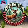 Винтажная плоская круглая металлическая табличка Remington 2D 8x8 дюймов для стены, гаража, декора фермерского дома, праздничный подарок