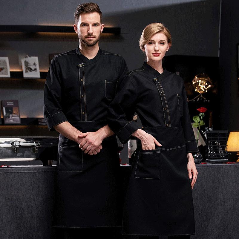 Men and Women Fashion Canteen Restaurant Hotel Chef Work Clothes Long Sleeve Double Breasted Chef Jacket