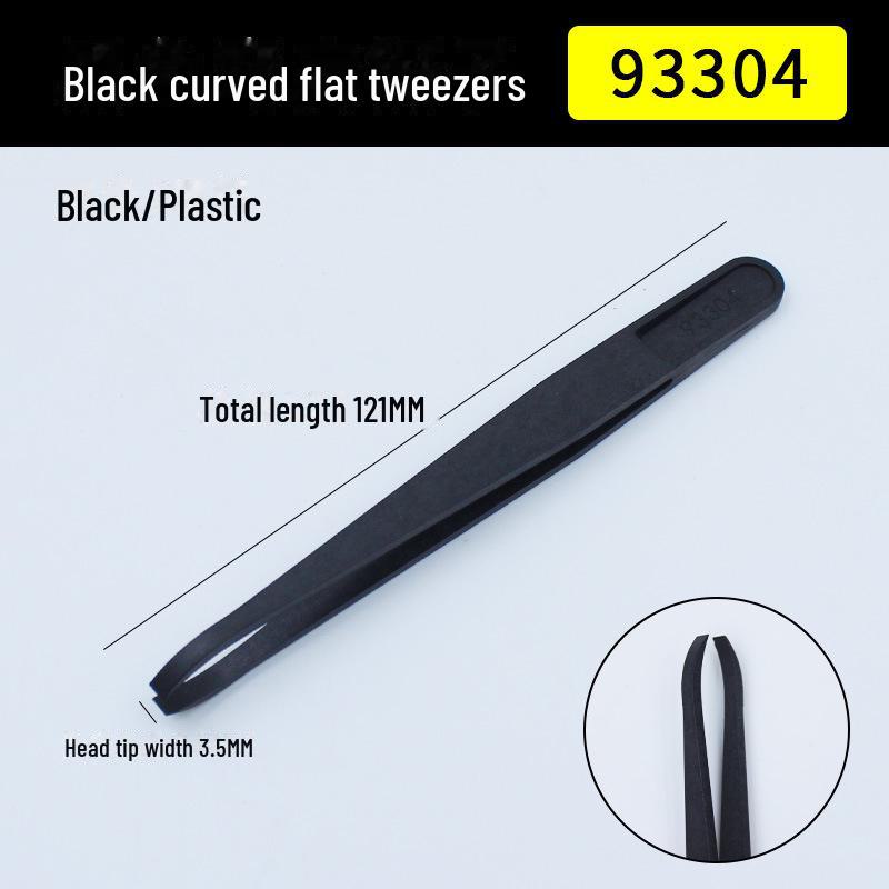 Набор антистатических пинцетов из углеродного волокна: Черный пластик, заостренные, плоские, угловые и круглые головки