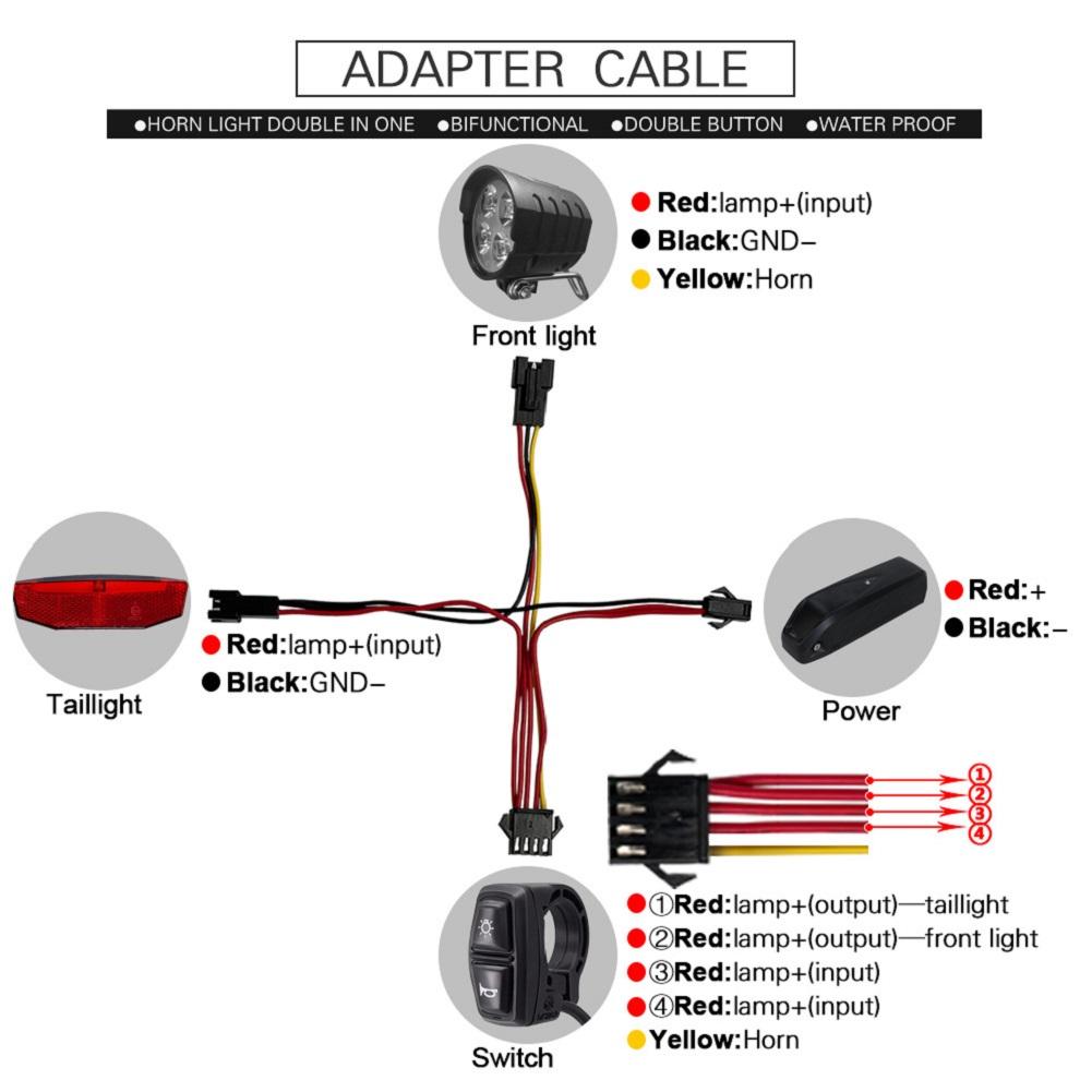 Комплект фонарей для электрического велосипеда, задний фонарь 36 В-60 В