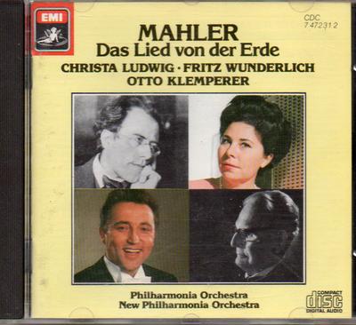 CD МАЛЕР ЛЮДВИГ КЛЕМПЕРЕР ФИЛЬГАРМ Песнь о Земле CDC7472312 EMI Classics 1991 Великобритания Классика Б/У