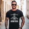 Футболка с изображением байкера и мотоцикла Life Behind Bars, мужская одежда, повседневная футболка с коротким рукавом и круглым вырезом, летние футболки унисекс