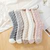 1Pair Women Winter Cute Coral Velvet Socks Female Couple Thicker Casual Home Floor Terry Warm Sock Womens Patchwork