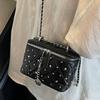 Xiaoxiangfeng Diamond Bag 2025 New Fashion Niche Shoulder Messenger Bag Versatile Chain Small Square Bag Box Bag