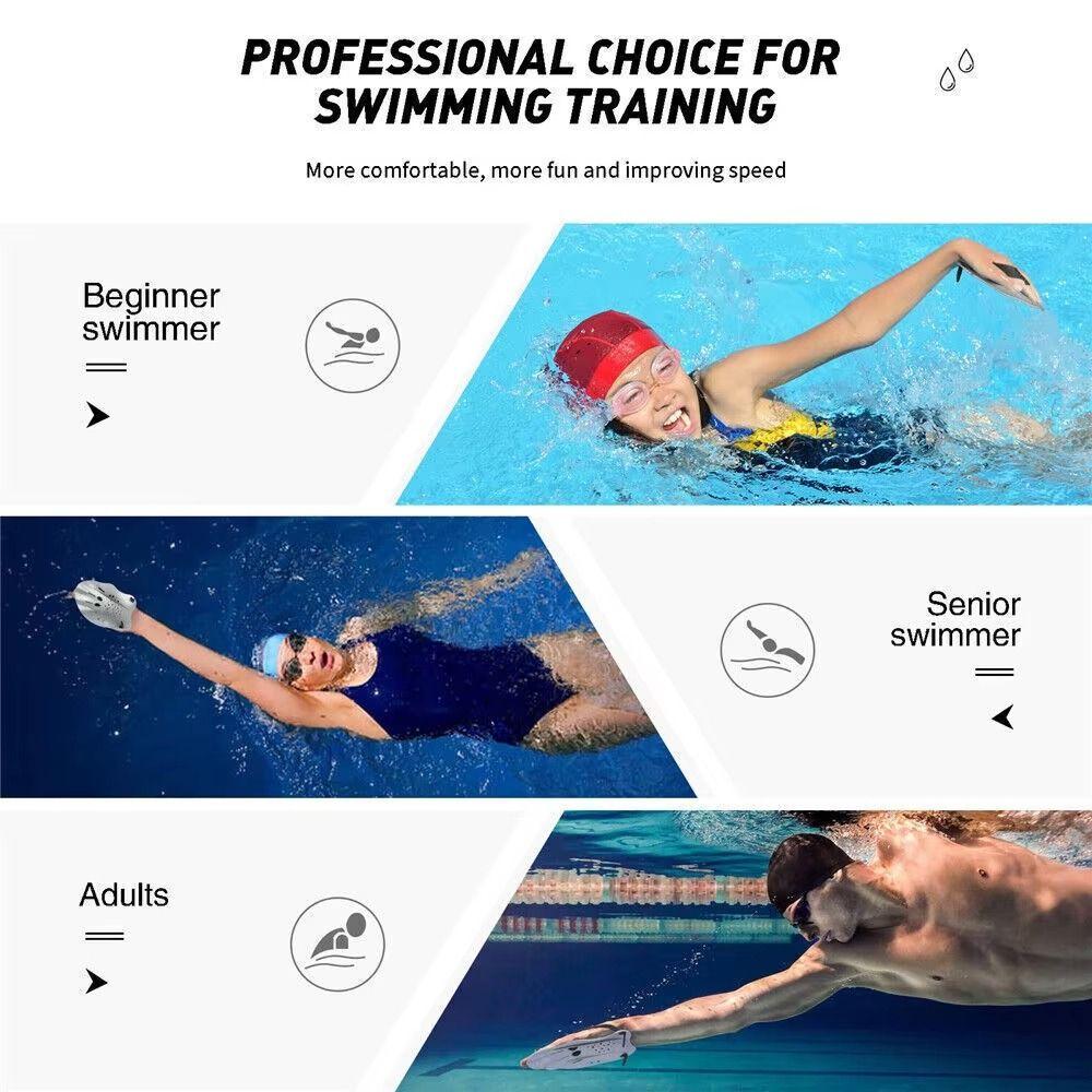 Silicone Straps Swim Training Hand Paddles Adjustable Hands Flippers  Adult and Junior
