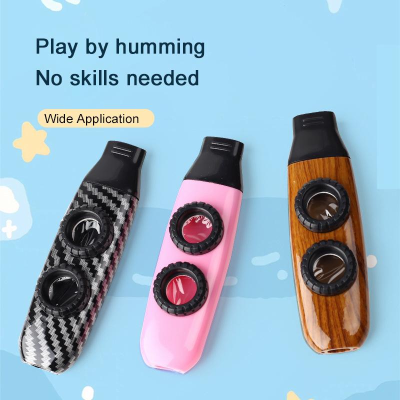 Музыкальный инструмент Казу с двумя отверстиями, Легкий Прочный Зернистый Дизайн, Практический Казу для Аккомпанемента Гитаре Укулеле