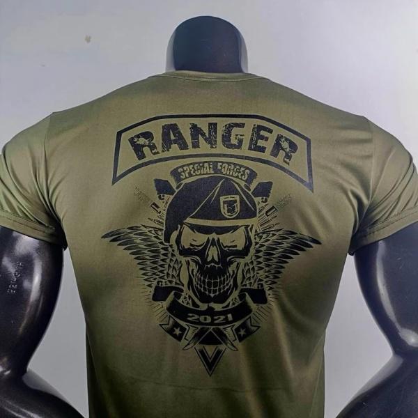T Shirt Ranger Special Force Skull Undershirt O Neck Round Neck Short Sleeve Print Quick Dry Men Women Unisex Micro Polyester Fabric