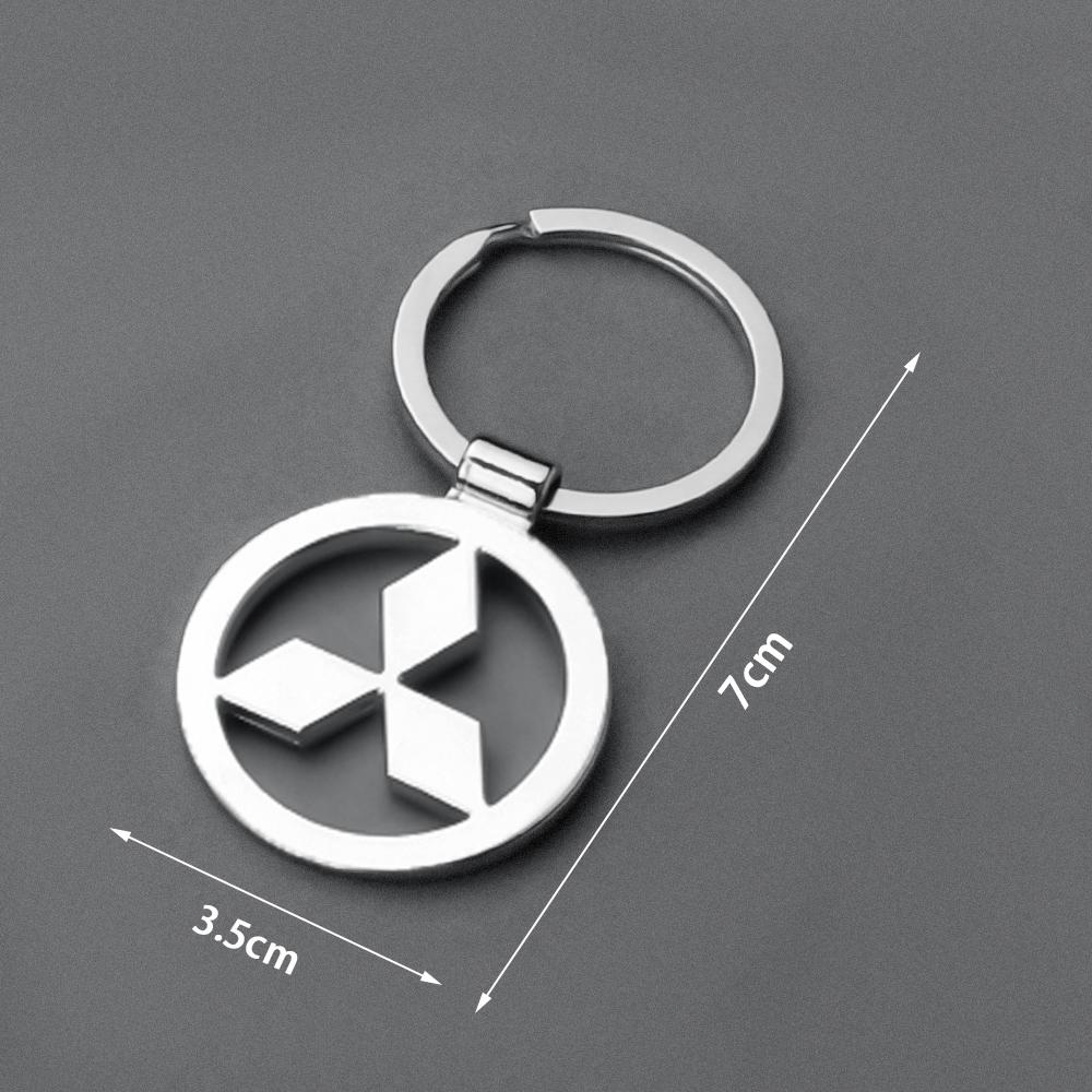 1pcs Car Style Metal Key Chain Accessories Pendant Key Ring For Mitsubishi ASX Lancer Pajero Outlander Colt Galant L200 Ralliart