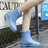Fashion New Mid-tube Rain Boots Ladies Adult Fashion Outerwear Four Seasons Water Shoes Waterproof Non-slip Rubber Rain Boots Water Shoe