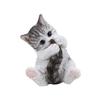 Ubia Mackerel Tabby and White Cat Playing with Its Tail, 15.5 X 13.2 X 17.8 Cm, Doll Figurine, Animal Ornament, Garden Decoration, Cat, H18167-16