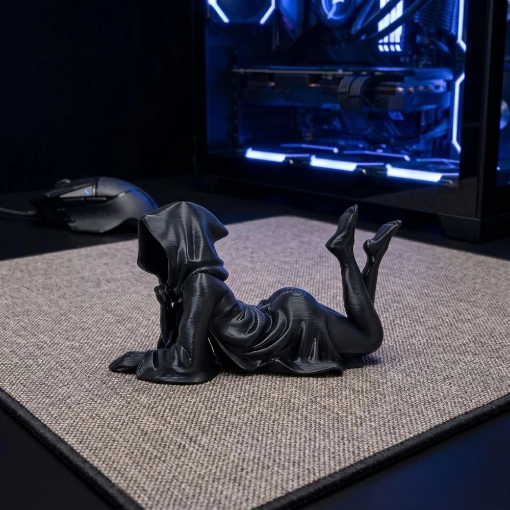 3D Printed Death Statue Home Decor Gothic Girl Statue Elegant Desktop Ornament Office Decor