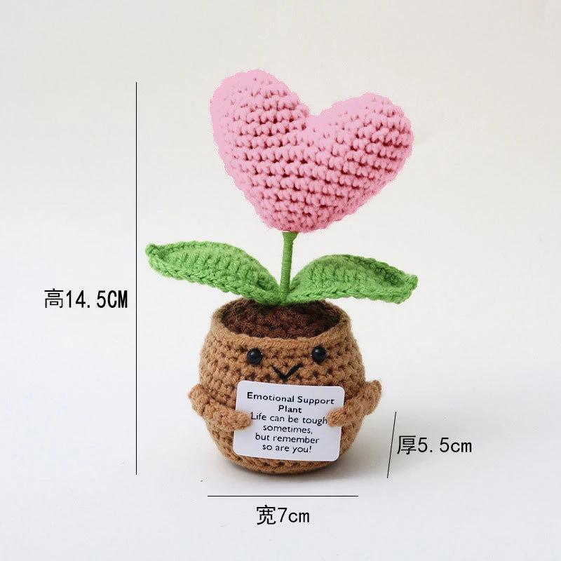 Mini Animal Crochet Potted Cute Handwoven Cartoon Flowers Creative Hand-knitted Car Home Desktop Shelf Decor Items Gift