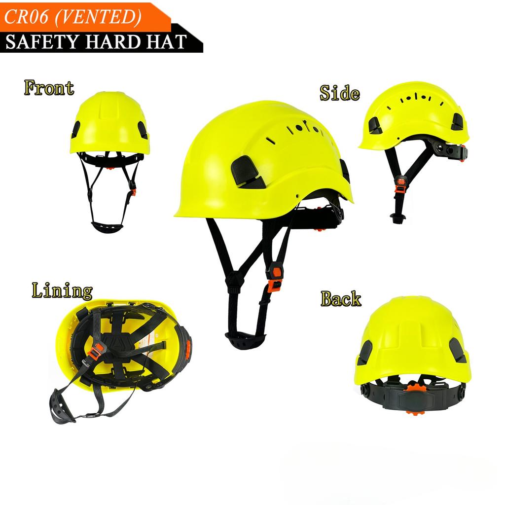 Work Safety Hard Hat for Engineer Slotted Ventilated Construction Safety Helmet for Men & Women Industrial Adjustable Ratchet