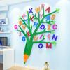 Мультфильм Картина Алфавит Дерево Наклейка На Стену Детский Сад Украшения Наклейки На Стену Домашняя Гостиная 3D Акриловая Наклейка На Стену