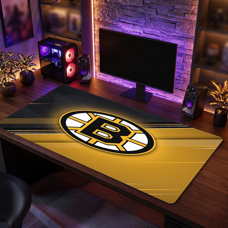Коврик для мыши с узором Boston Bruins Анти?Нескользящий резиновый коврик для стола для игр, работы, украшение рабочего стола