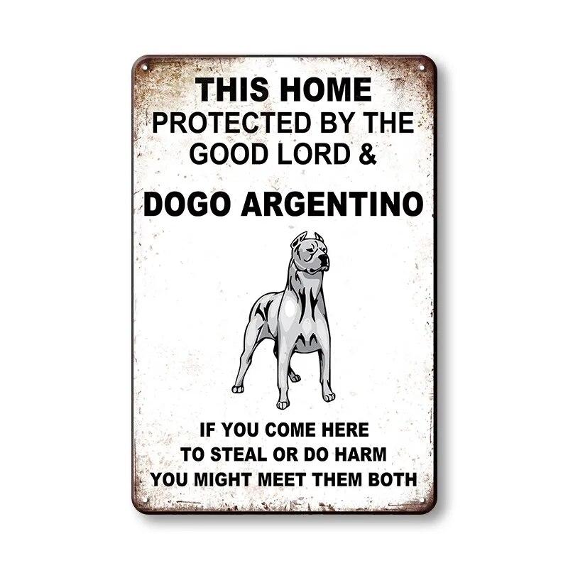 Warning Danger Poster Metal Decor Beware Of The Dog Cat Vintage Tin Sign No Trespassing Farmhouse Wall Decor Family Doorplate