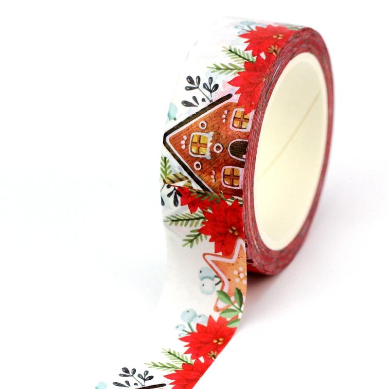 2023 NEW 1PC 10M Deco Winter and Christmas Gingerbread House Candle Dachshund Washi Tape for Journaling Masking Tape Stationery