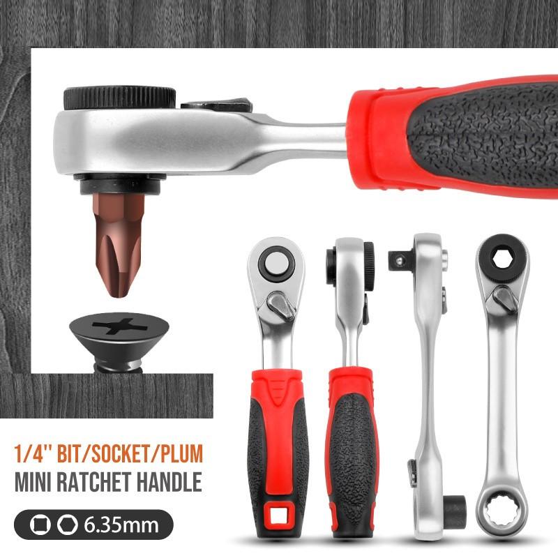 LiTuiLi Мини 1/4 "трещоточный ключ, двухсторонний быстрый шестигранный динамометрический ключ, набор стержней, отвертка, инструмент, головка, трещотка, ручка, гаечный ключ