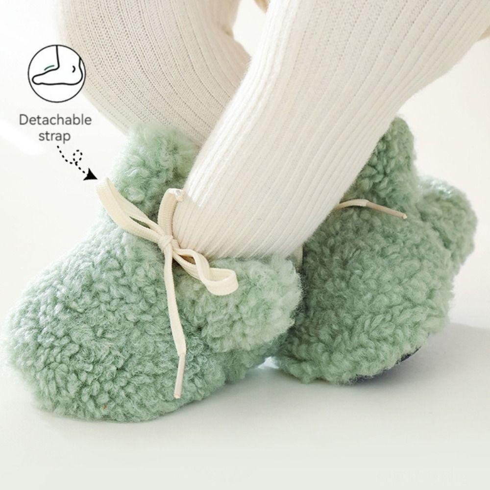 Soft Newborn Cotton Shoes Lamb Fleece Crib Boots Cute Baby Walking Shoes  Winter