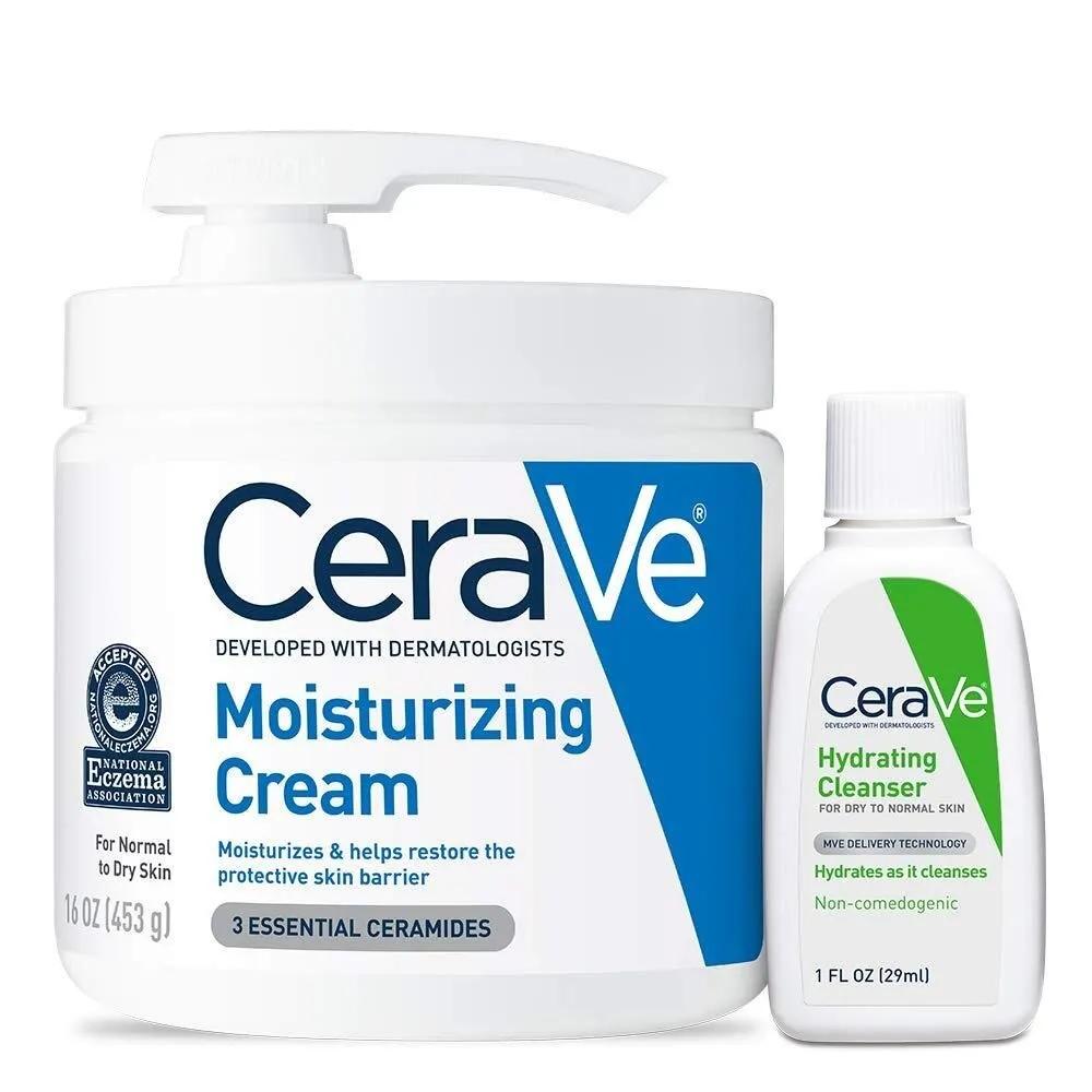Cerave Moisturizing Cream Pump Type 453g & Hydrating Cleanser 29ml