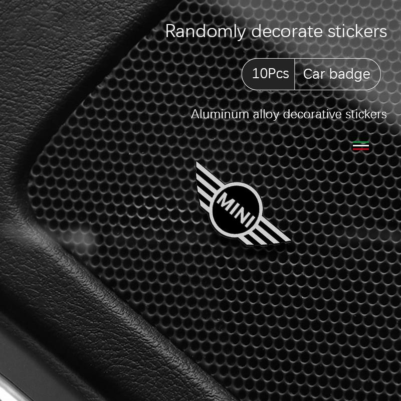 5Pcs/10Pcs Mini Aluminum Car Decorative Stickers For MINI Cooper R56 F56 R50 JCW Cabrio Aceman Countryman Clubman WORKS Roadster vhdsg88