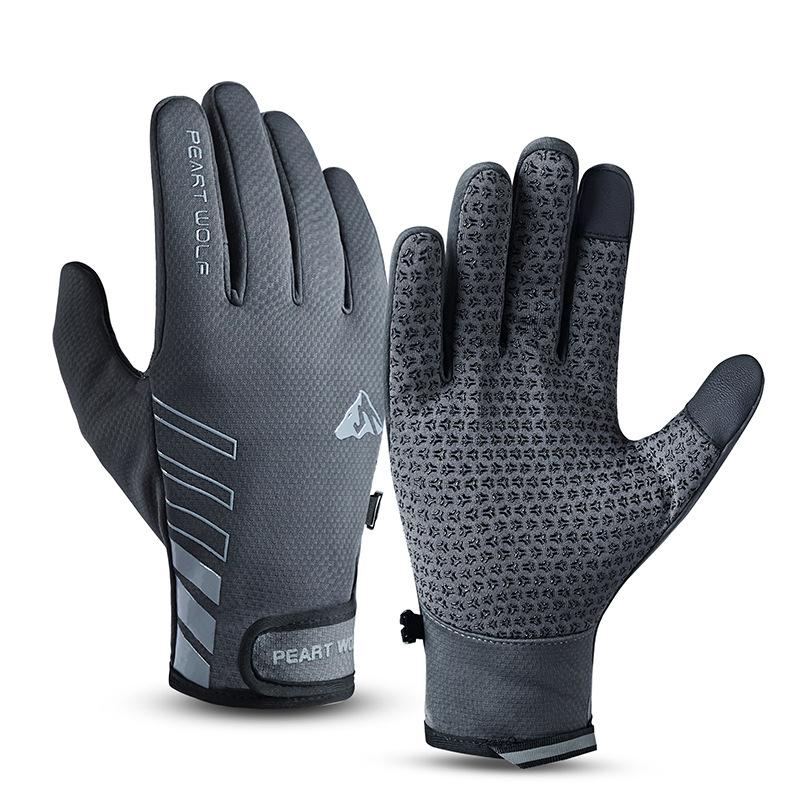 Meier Non-slip velvet thermal touch screen gloves, men's windproof sticky sports cycling motorcycle gloves