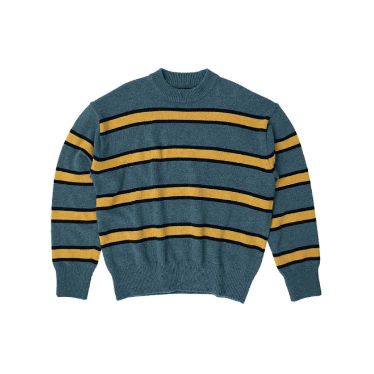 OUT OF TRUNK Color Block Striped Knit Sweater