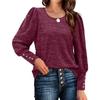 Women's Autumn Winter Loose Casual Bubble Sleeve Round Neck Long Sleeved T-Shirts Women’s
