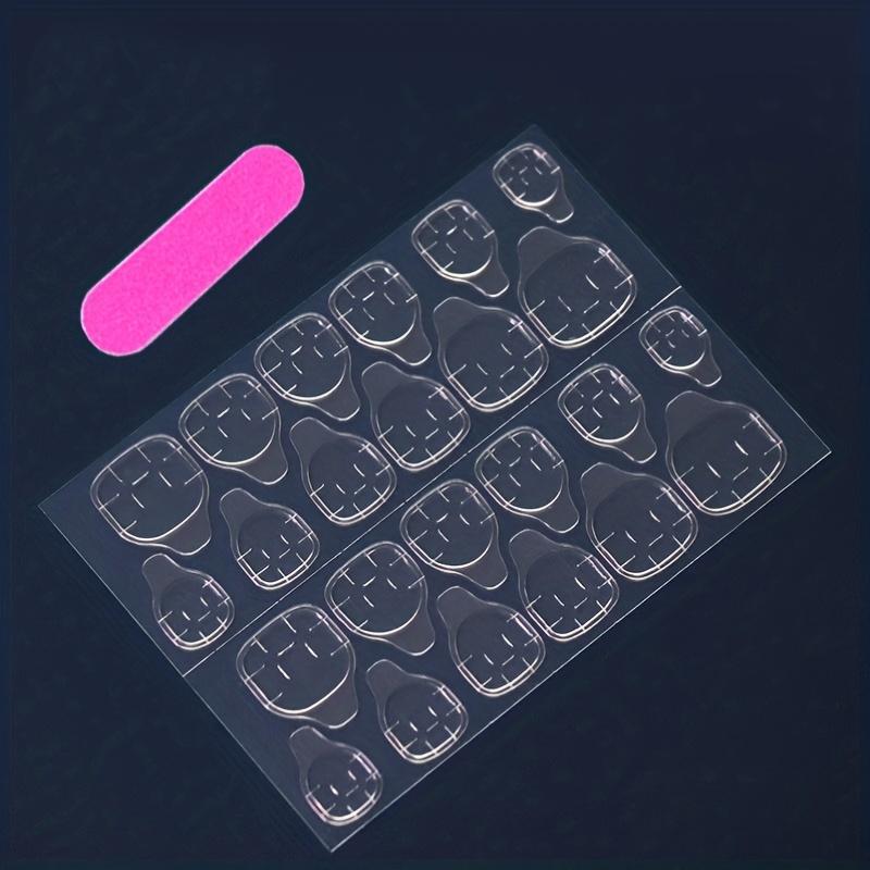 24pcs Glossy White French Tip Press On Nails - Full Cover Short Square False Nails for Women and Girls - Daily Wear