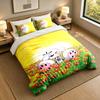 3-Piece Bed Sheet Set with Diddl Design, 1 Flat Sheet and 2 Pillowcases for Bedroom