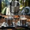 Кружка для кофе из нержавеющей стали, кружка с двойными стенками, небьющаяся, многоразовая, для воды, с блюдцем и