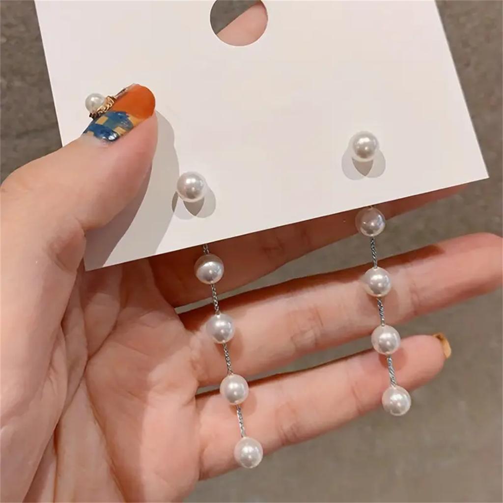 Элегантные серьги-подвески из искусственного жемчуга для женщин, серьги в минималистском стиле, идеально подходящие для повседневной носки и вечеринок, повседневных свиданий, ювелирных изделий