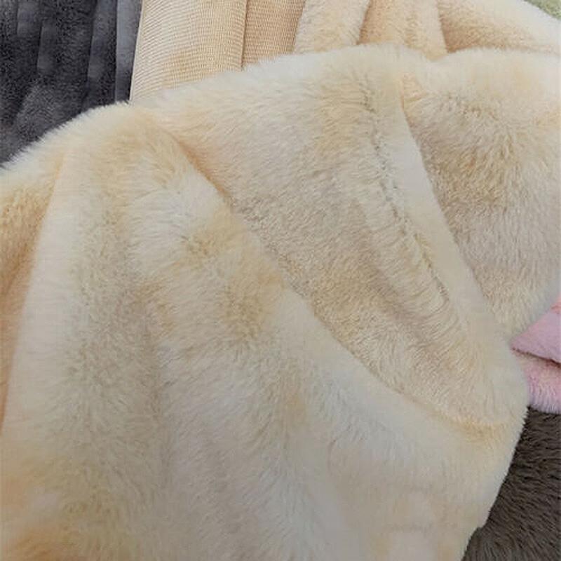100*165cm Imitation Rabbit Fur Fabric Rainbow Plush Fur Flocking Fabric For Handmade Garment Bags Quilting Sew Clothes Toys