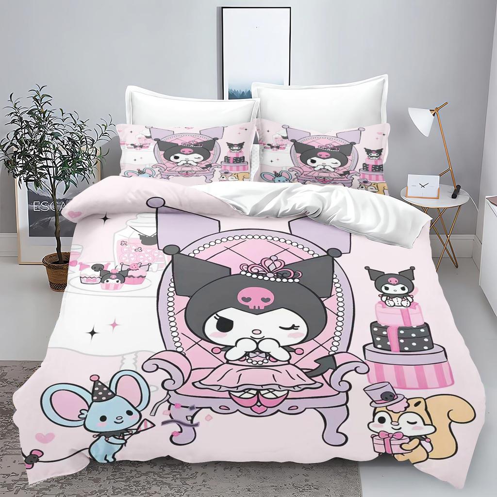 Куроми Моя Мелоди Серия Sanrio Печатный Комплект Постельного Белья для Спальни Пододеяльник Рождественские Подарки Комфорт Мультяшный С Наволочкой