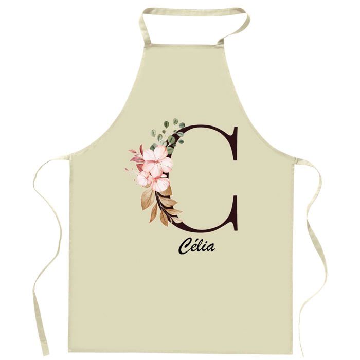 Tablier de cuisine - Célia Lettre - Impression bretonne - Coton résistant - Imprimé en France