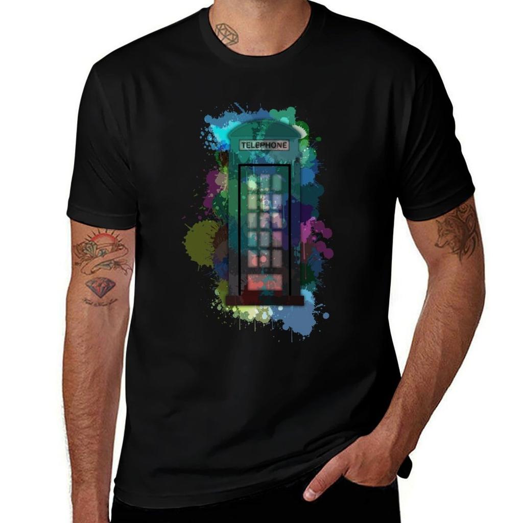Telephone Booth Tshirt Vintage Print Crew Neck Tee
